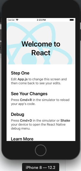 Instrucoes executar react native